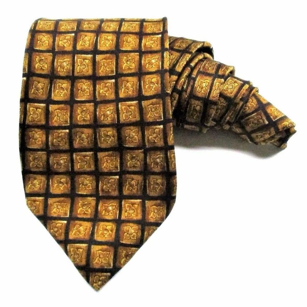 Robert Talbott Studio Tie Navy Blue Gold Floral